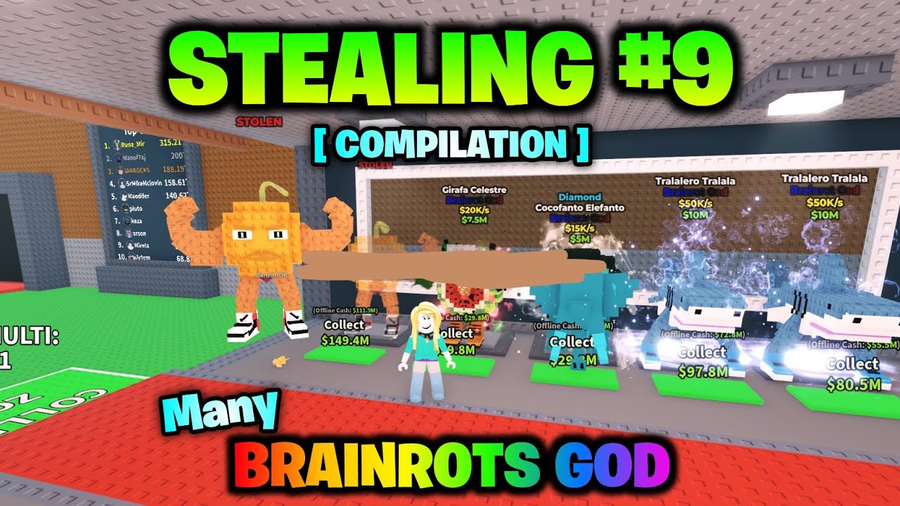 Roblox Steal a Brainrot Stealing Brainrots Compilation Part 9 (Many Brainrots God)