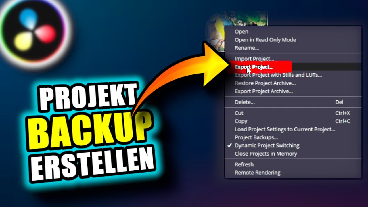 Projekte SICHERN in DaVinci Resolve | Backup & Archive im Vergleich |DaVinci Resolve Tutorial