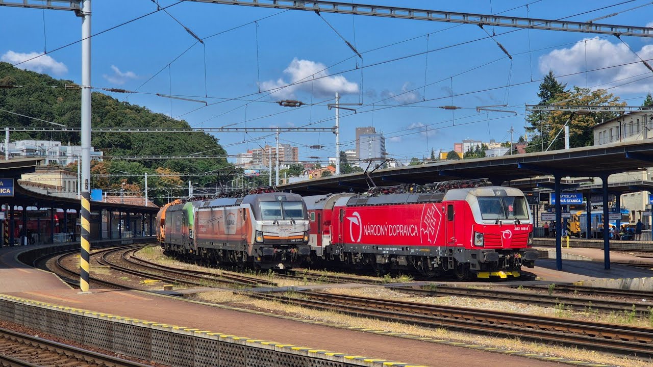 🇸🇮 Bahnverkehr in der Slowakischen 🇸🇮 Hauptstadt Bratislava mit Personen/Güterverkehr.