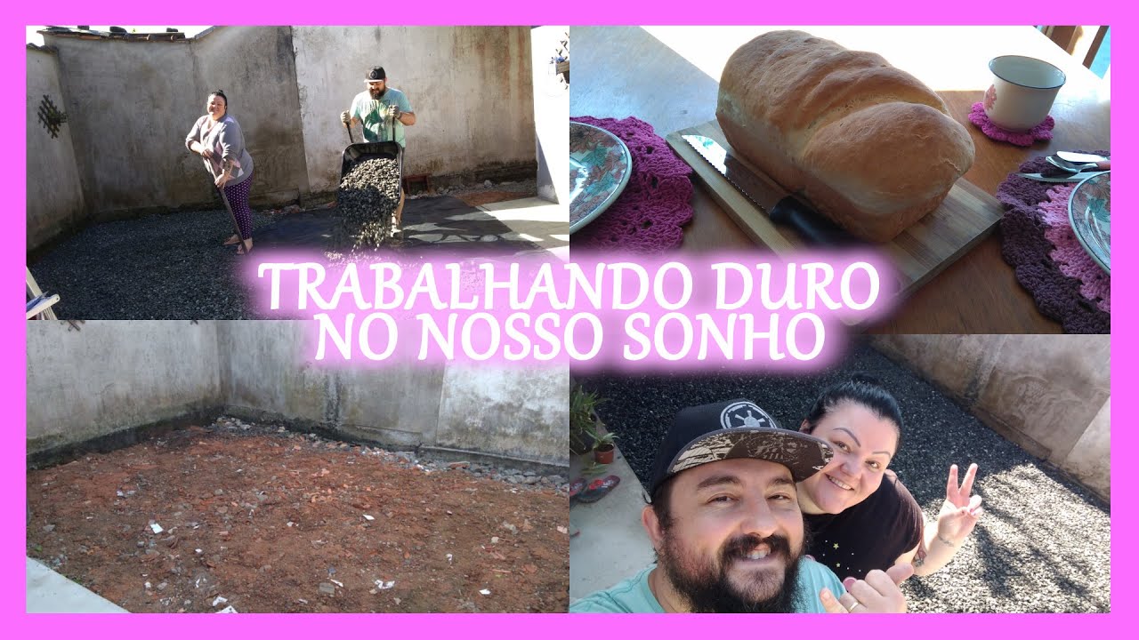 TRABALHO PESADO: ESPALHAMOS BRITA NO QUINTAL!