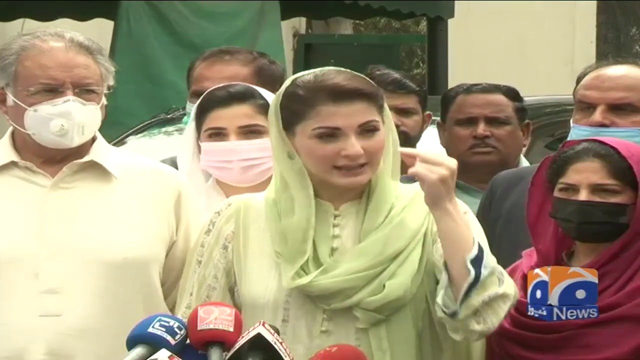 PML-N's Maryam Nawaz talks to media in Lahore