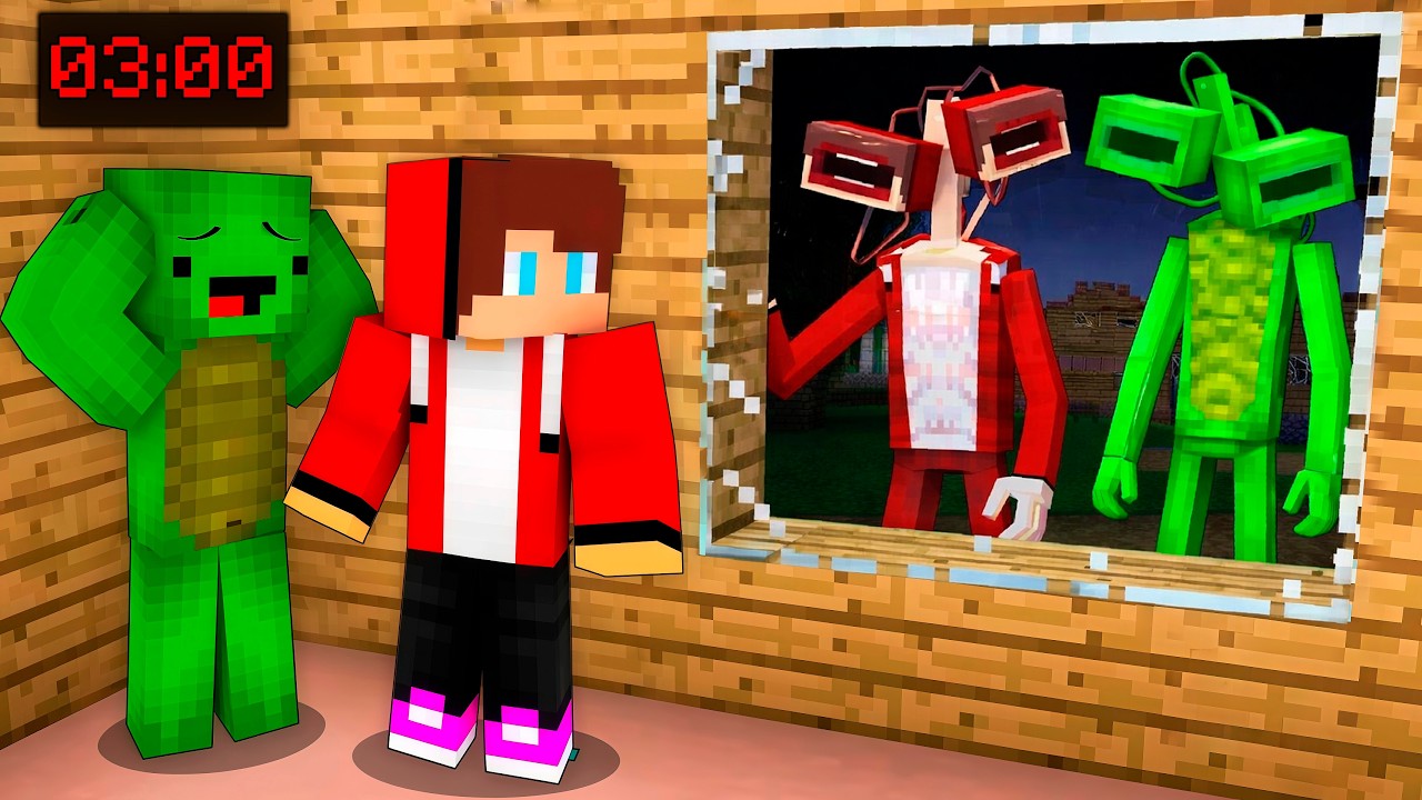 JJ and Mikey HIDE From SIREN HEAD JJ and MIKEY at NIGHT!