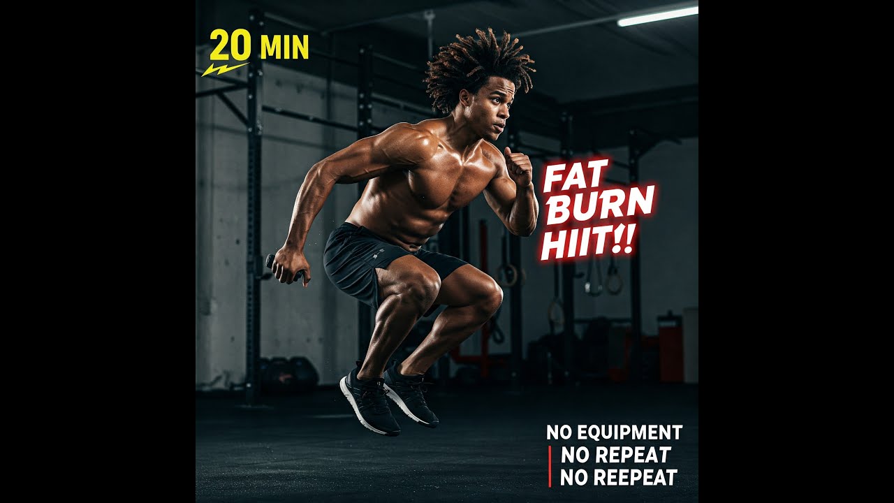20-Min Full Body FAT BURN HIIT! No Equipment, No Repeat, All Sweat!