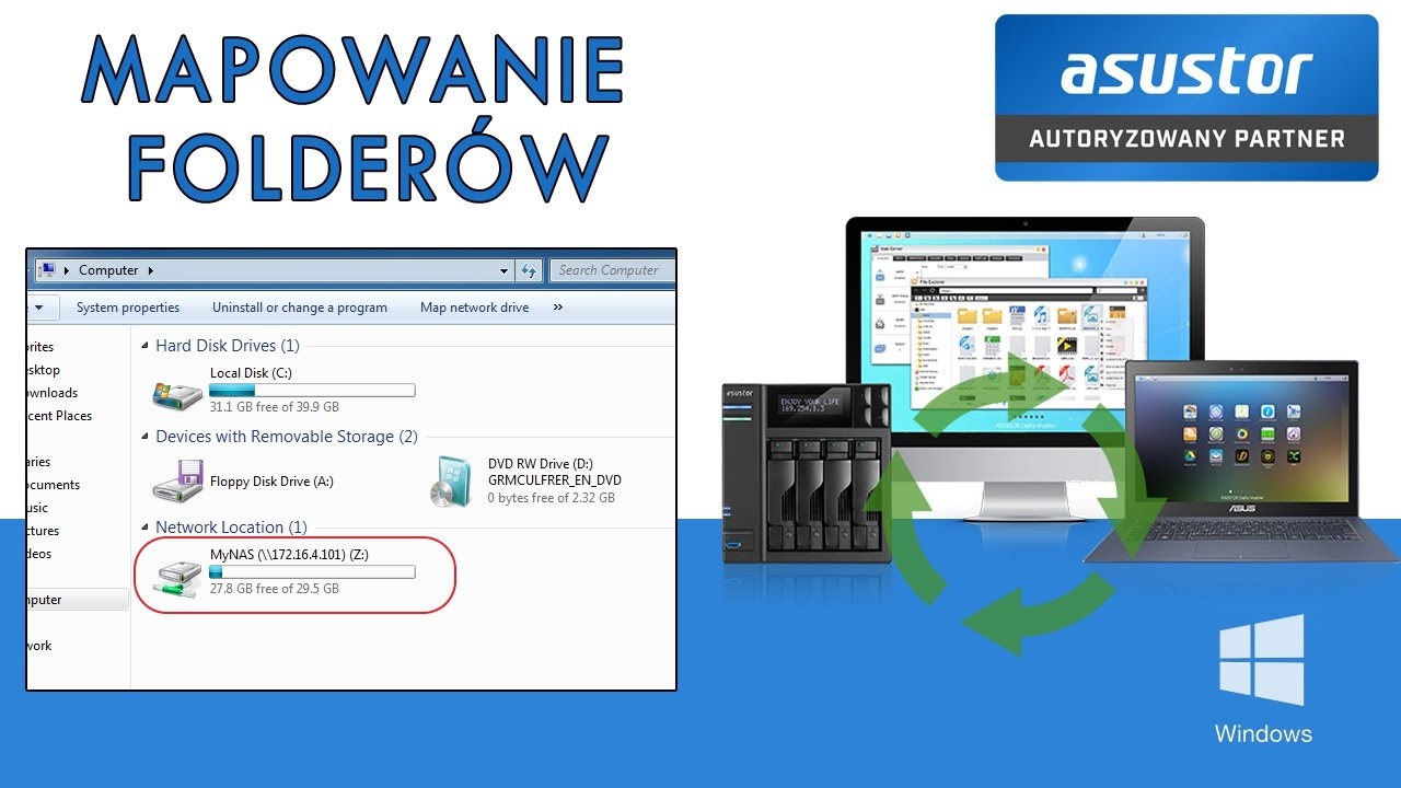 Dostęp do Asustor NAS - Część I - Mapowanie Folder&oacute;w (Napisy PL)