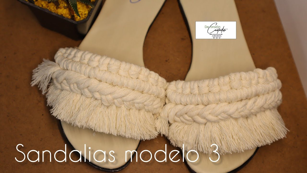Sandalias tejidas a macramé modelo 3