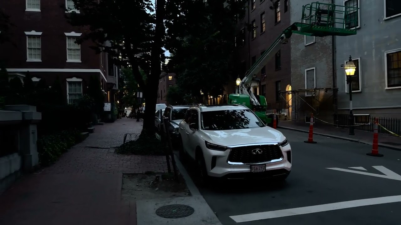 [4K] Night in Boston's Historic Beacon Hill