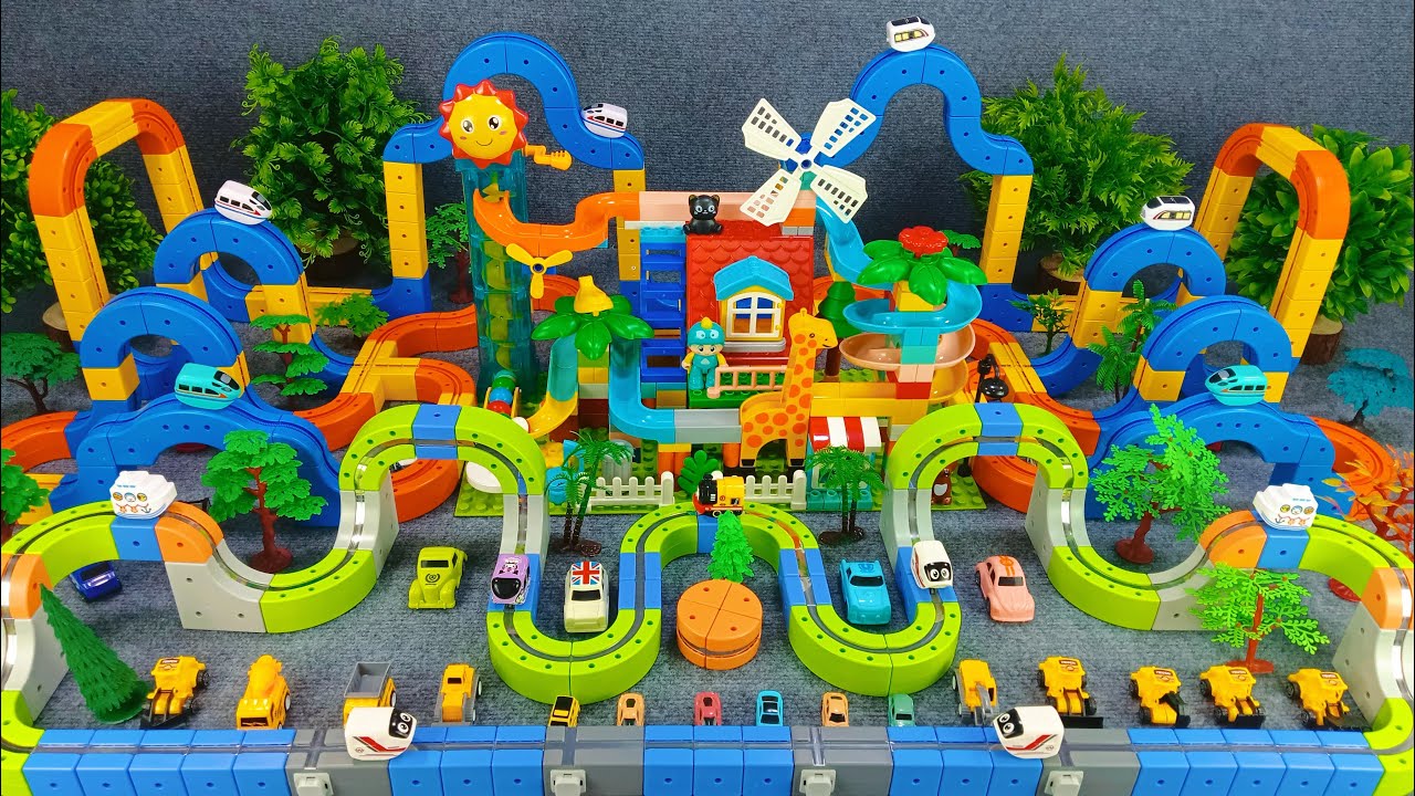 15 minute ASMR Toy Unboxing Video: Magical Magnetic Track Building Blocks Toy Train | Toy Review