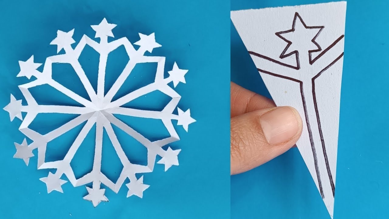 🕸️how to make paper snowflakes|कागज के स्नोफ्लेक्स कैसे बनाएं #papercrafts #diy