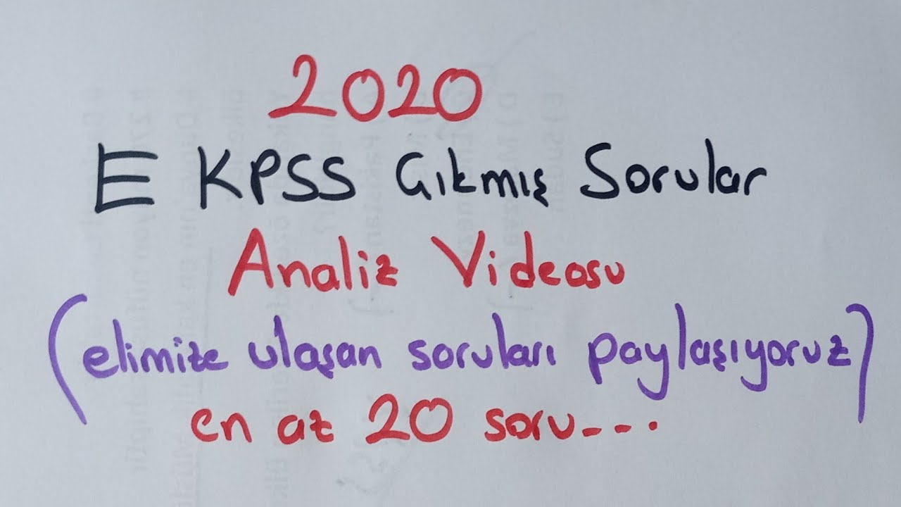 2020 E KPSS Çıkmış Soruları Analiz Ediyoruz.sorular - cevaplar.2019 operasyonu..Barış Pınarı olacak.