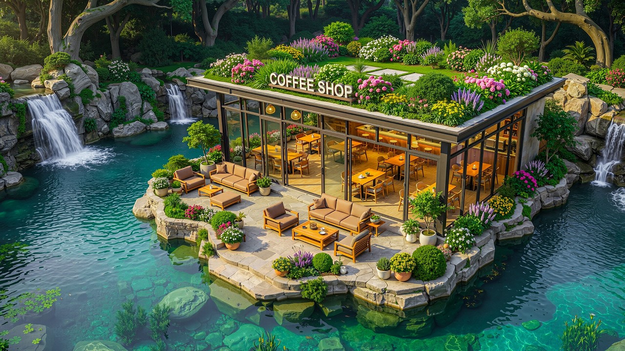 Peaceful Forest Book & Café Jazz ☕ Relaxing Outdoor Music & Nature Sounds for Focus & Calm