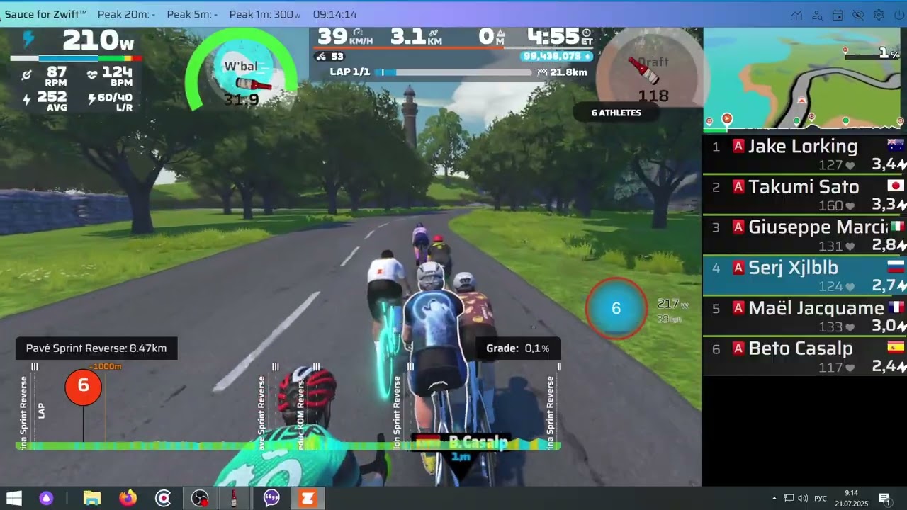 Zwift race MtbTraining