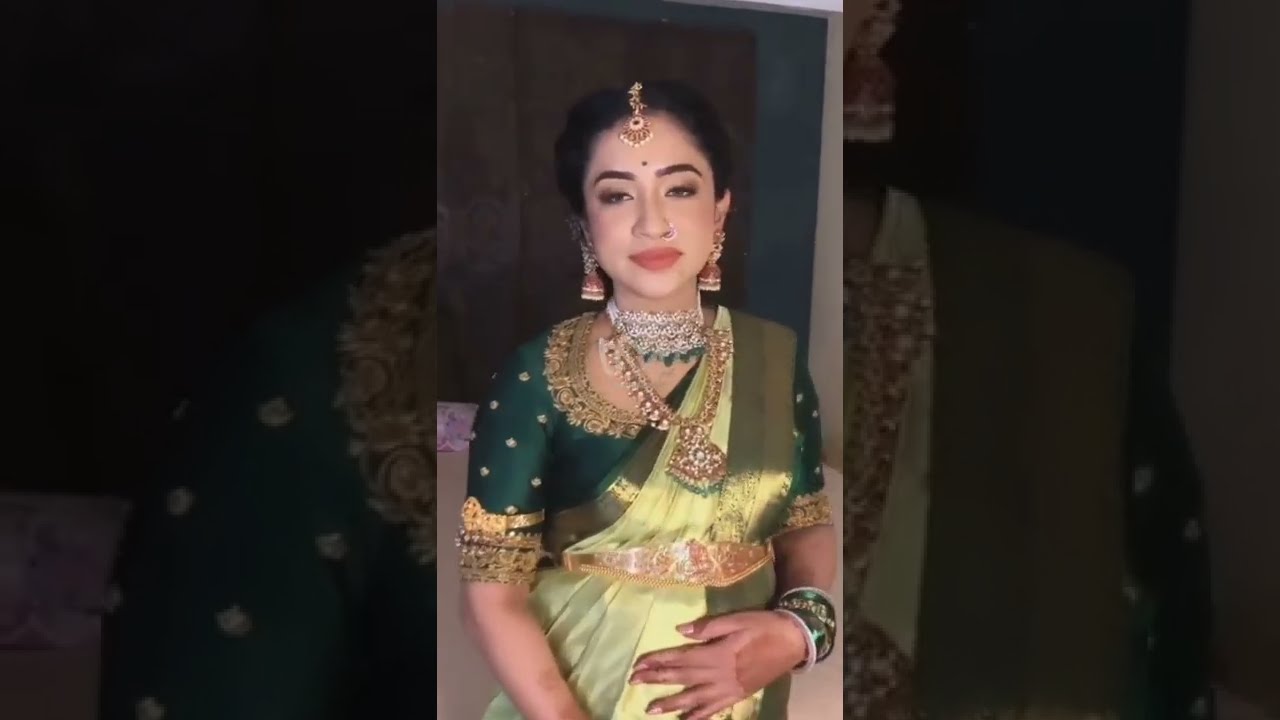 Rare light & dark green pure silk saree - To order whatsapp to 6369326223
