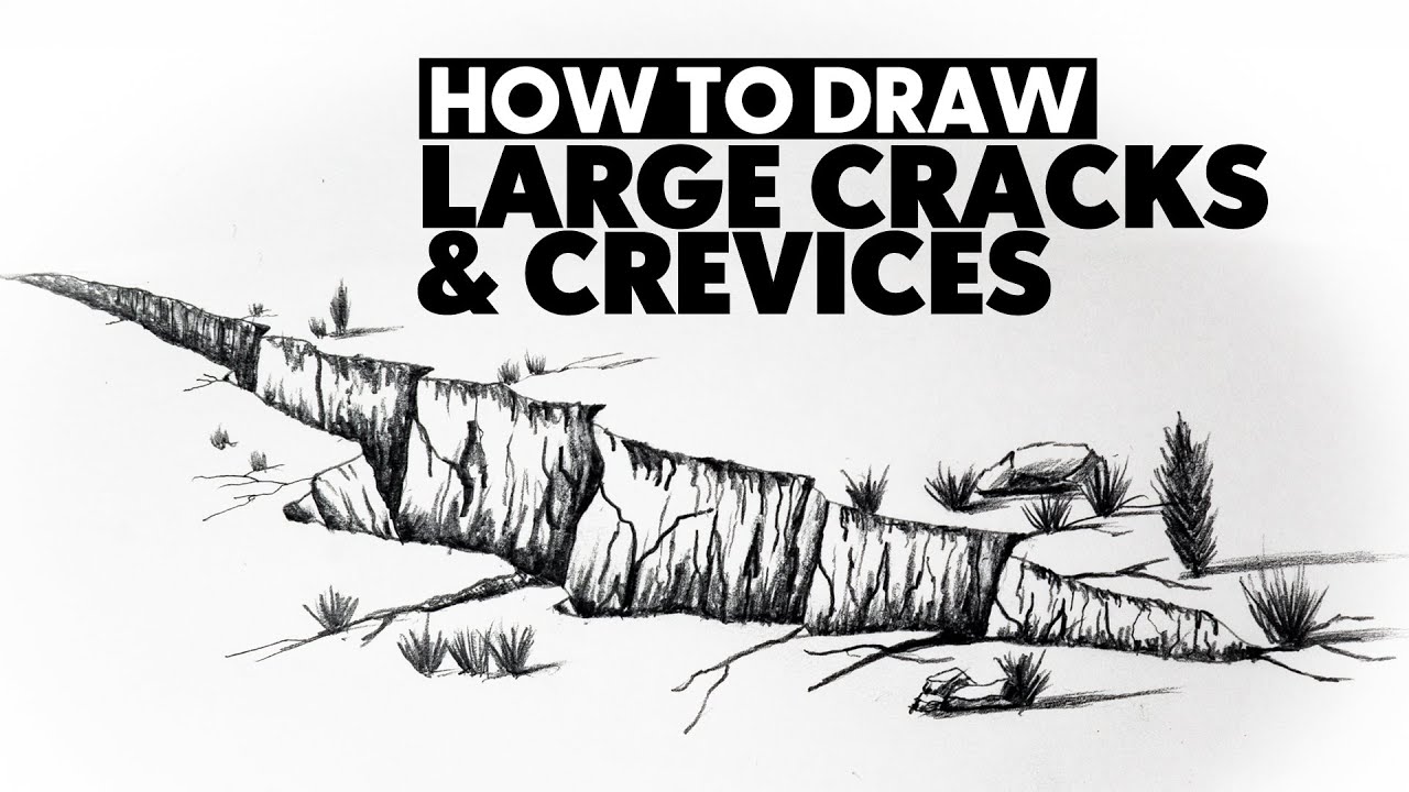 How to Draw Large Cracks, Crevices, Holes in the Ground