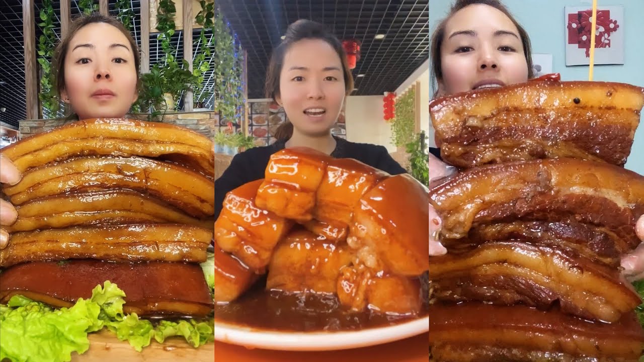ASMR SOSLU ÇİN YEMEKLERİ SPICY CHINESE FOOD 吃辛辣的中国菜 (Pork Belly) 🍖MUKBANG 먹방 🌶