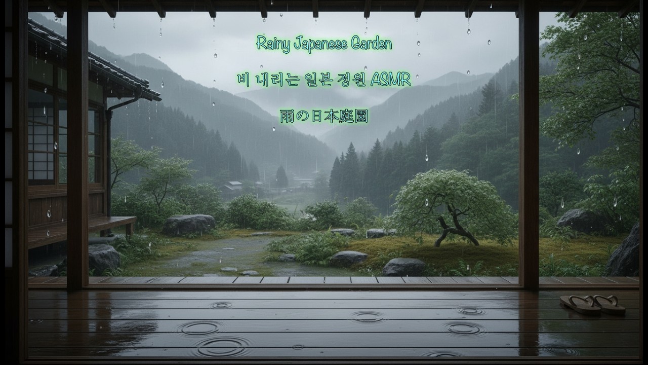 🌧️Rainy Japanese Garden🌿雨の日本庭園🍃비 내리는 일본 정원 ASMR