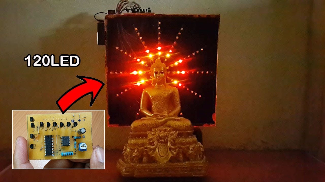 How to make 120 LED chaser by using IC555 and CD4017 at home