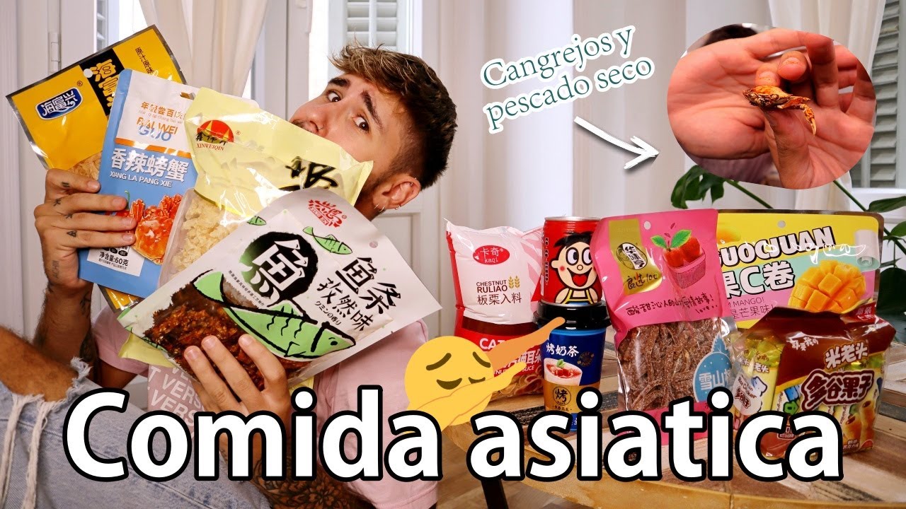 PROBANDO COMIDA Y DULCES CHINOS (Cangrejos secos, caramelos de papel...) 😰