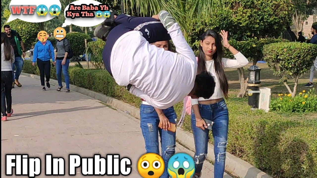 Flip In Public ! Public Reaction 😜🤟