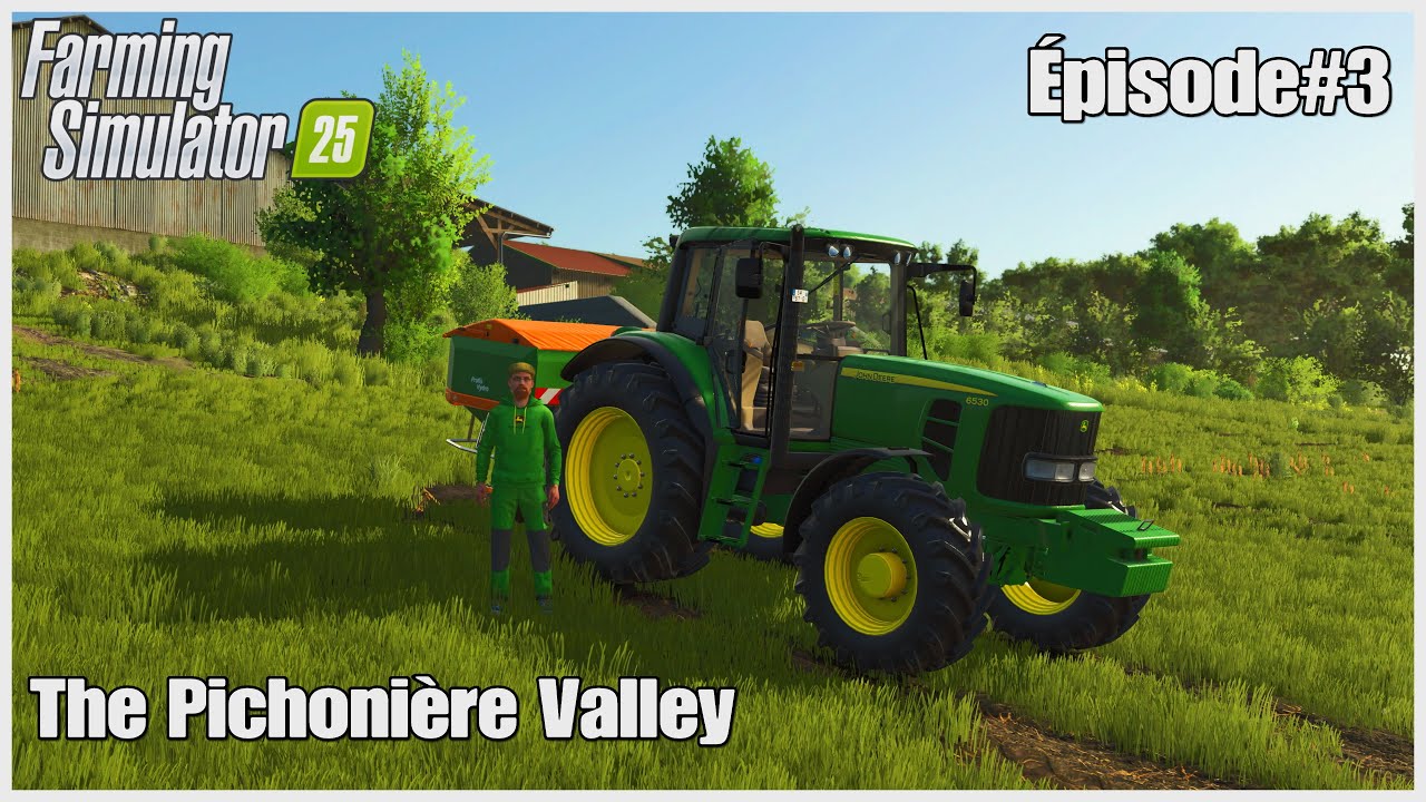 FS25/ EPANDAGE D’ENGRAIS/PRESSAGE DE FOIN/ON AVANCE SUR LA PICHONNIÈRE/ Timelapse/