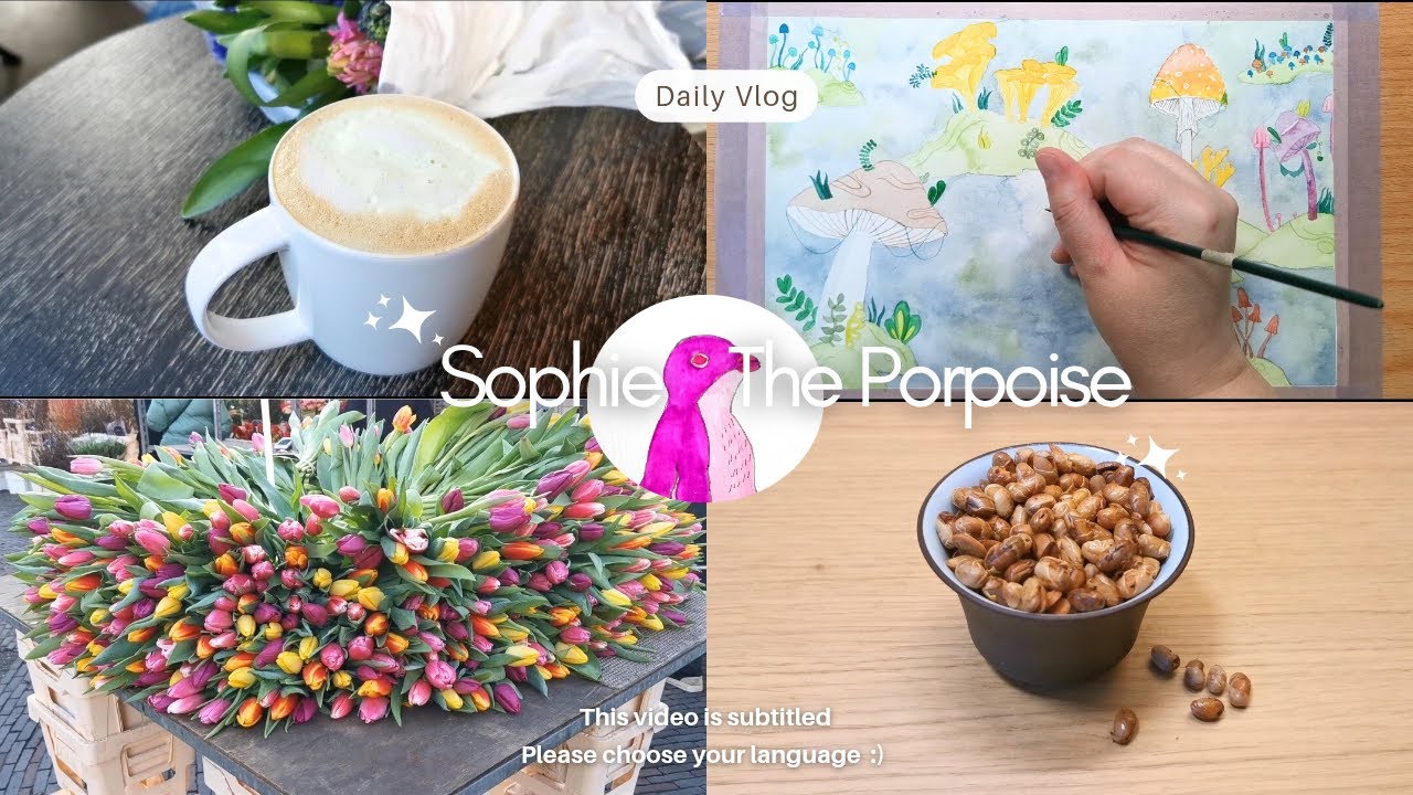 Vlog | First signs of spring 💐, ehomaki and illustrating mushrooms 🍄