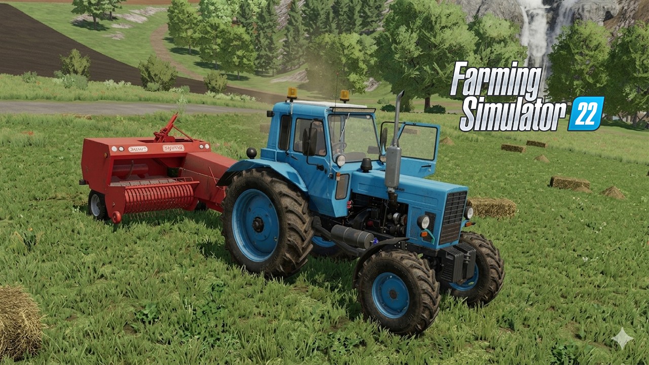 Farming Simulator 22 - Tractor mod MTZ-82, Sipma Z224/1, how to create bales