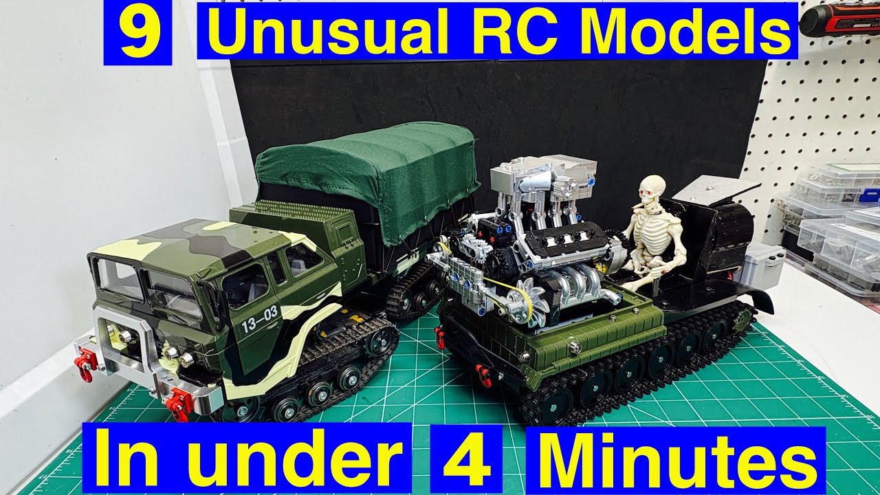 9 Custom RC trucks, upgraded tanks, camper, more!