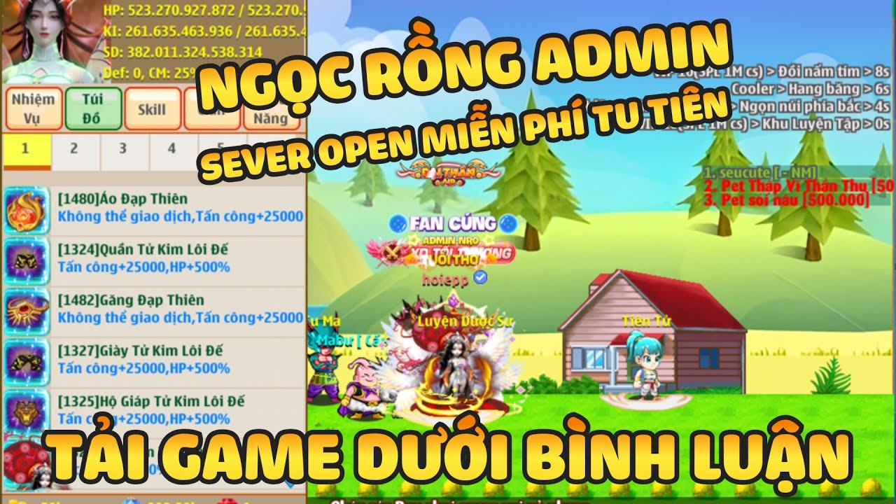 Ngọc Rồng Lậu - Trải nghiệm sv Nro Lậu open tu tiên miễn phí, đăng ký miễn phí nhận vàng ngọc free 
