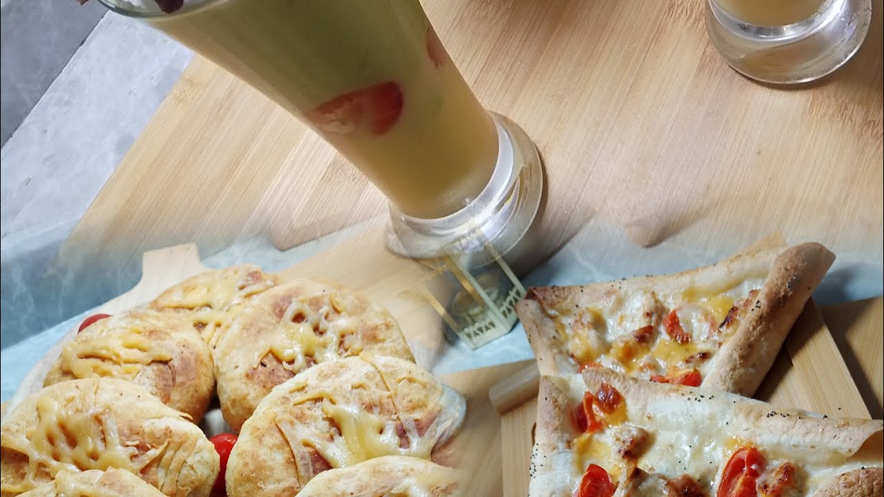 اقتراحات للفطور تحلية او عصير طبقات سهل و رائع مع بسيطلات بعجينة لمسمن وحشوة اقتصادية وبيتزا السريعة