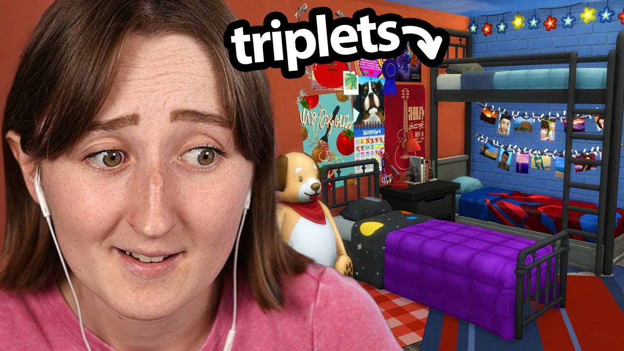 i tried building a bedroom for TRIPLETS in the sims