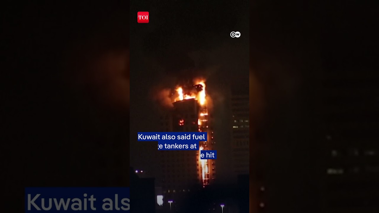 High-Rise Kuwait Government Building Engulfed In Flames After Massive Drone Attack From Iran