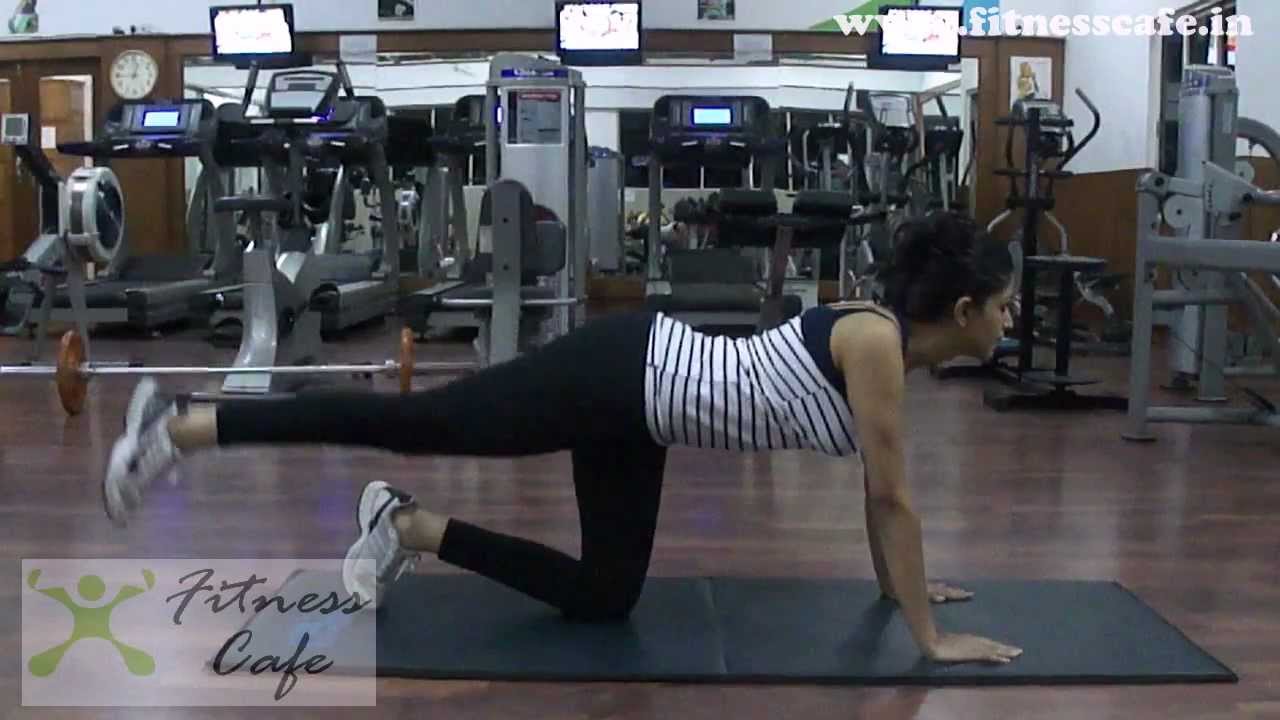 kickback exercise to shape-up butt muscles from fitness cafe gym,koramangala,bangalore