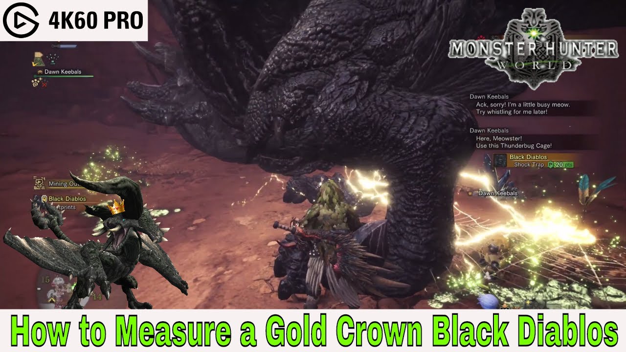 Monster Hunter: World - How to Measure a Gold Crown Black Diablos