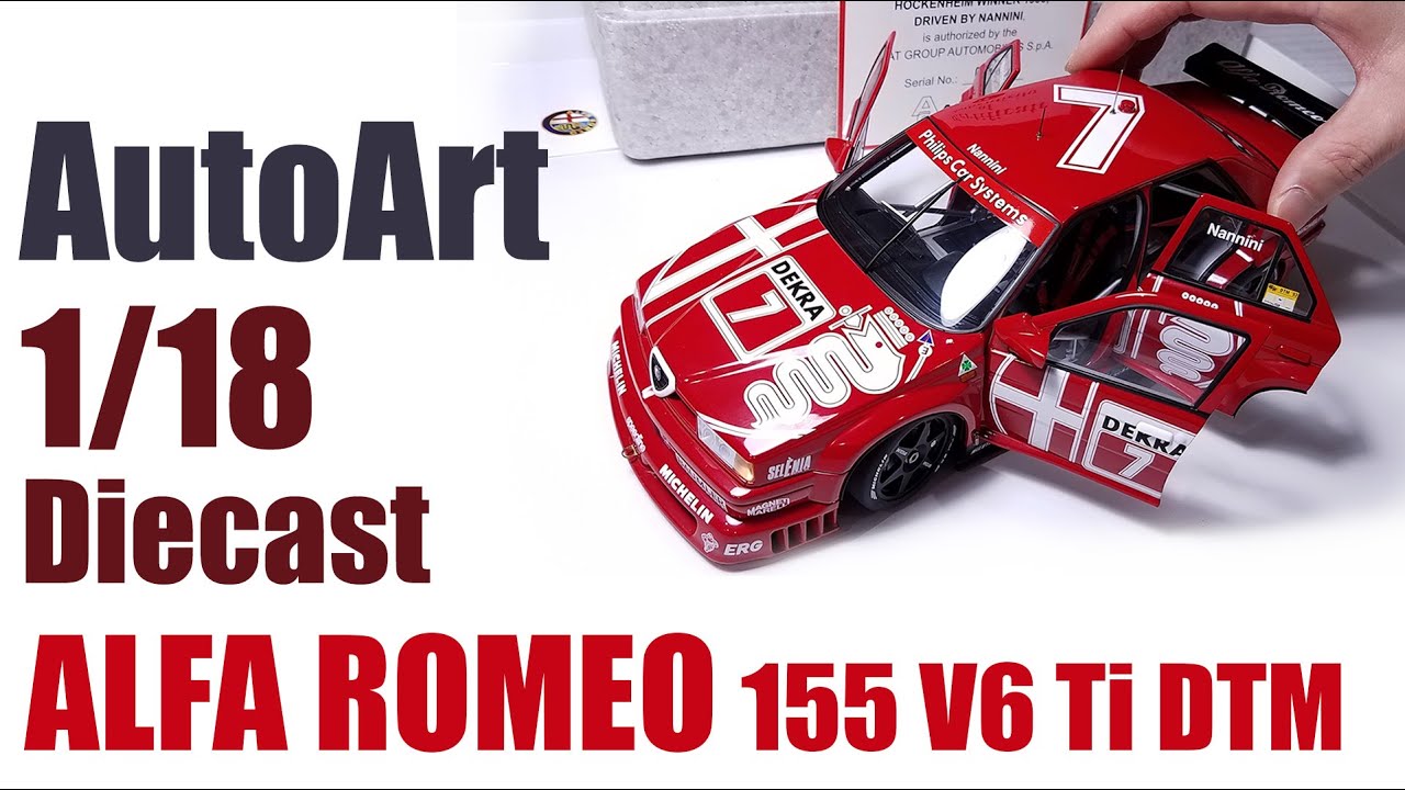 AutoArt 1/18 Diecast Alfa Romeo 155 V6 Ti DTM 1993 Hockenheim Winner Nannini #7 Car Model