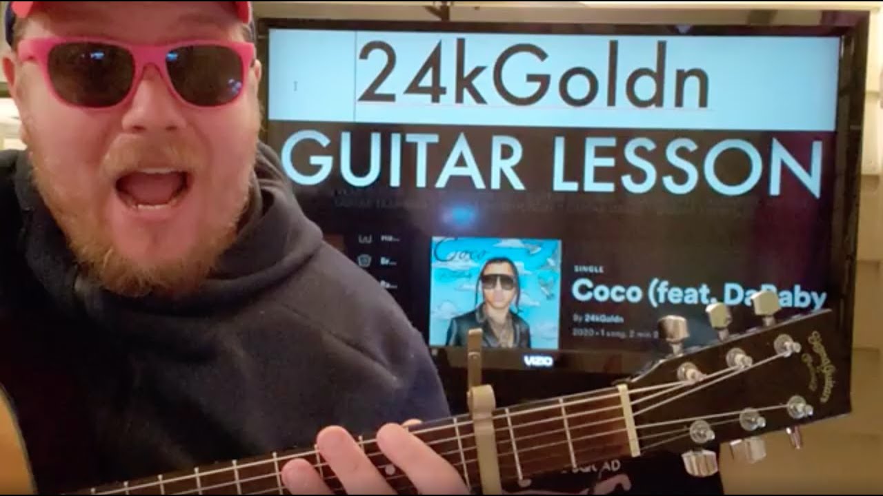How To Play Coco Guitar 24kGoldn DaBaby // easy guitar tutorial beginner lesson easy chords