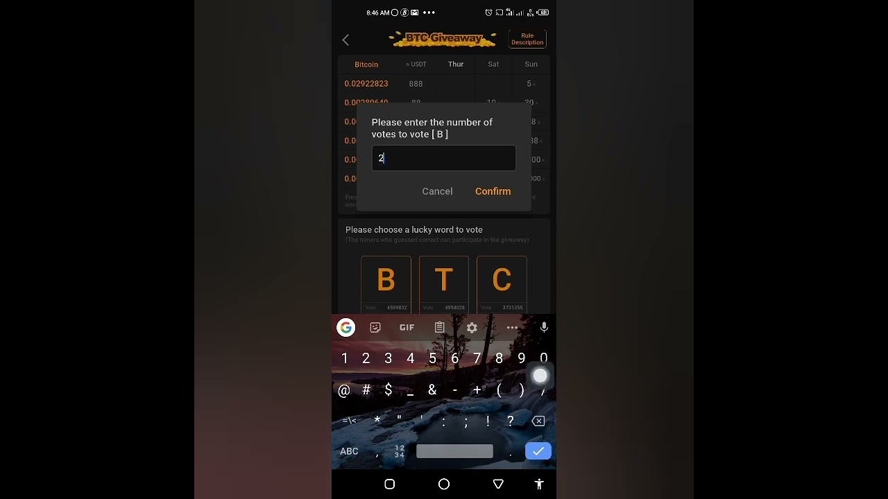 How to participate in BTC giveaway in Satoshi BTCs app