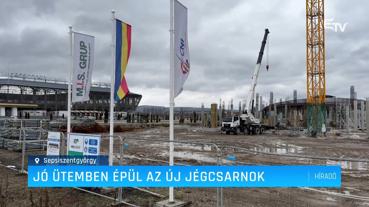 Jó ütemben épül az új jégcsarnok – Erdély TV