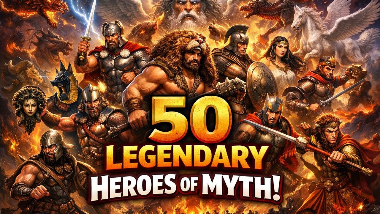 🔥 50 Legendary Heroes of Myth | Gods, Warriors & Legends That Shaped History 🔥