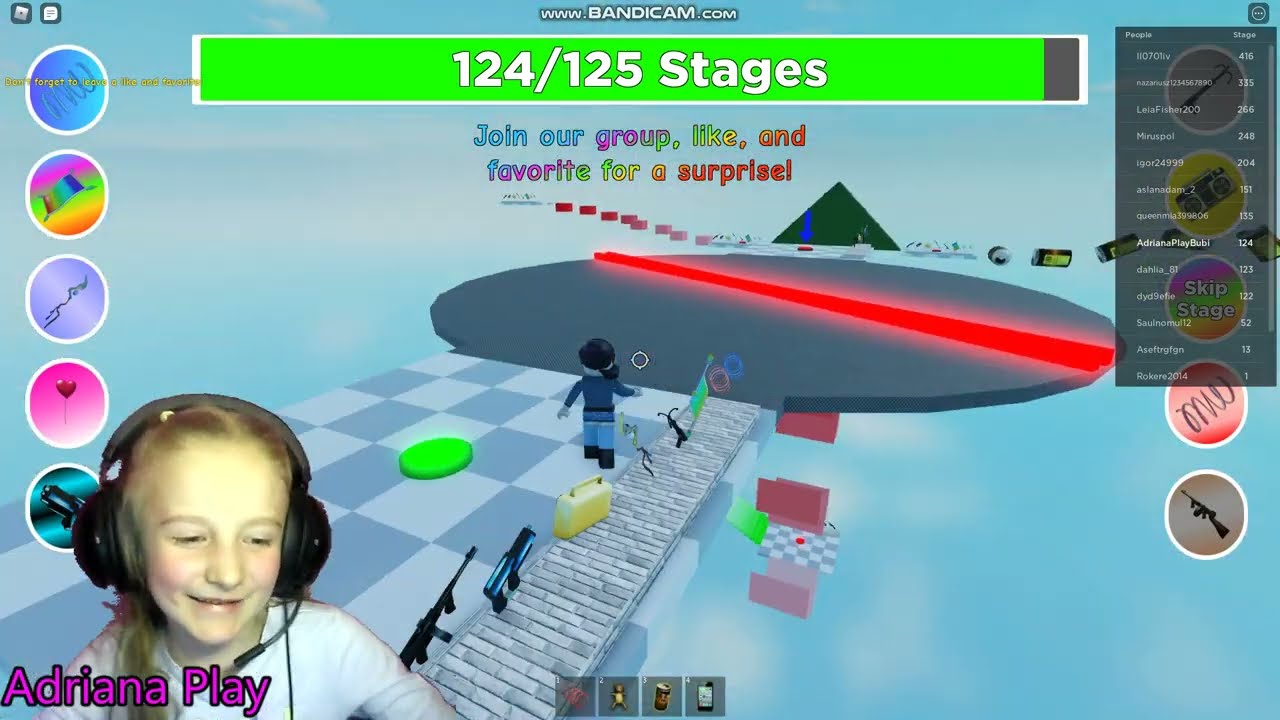 Adriana play РОБЛОКС ,,Easy 500 Stages Obby'' ROBLOX  СЕРИЯ #5