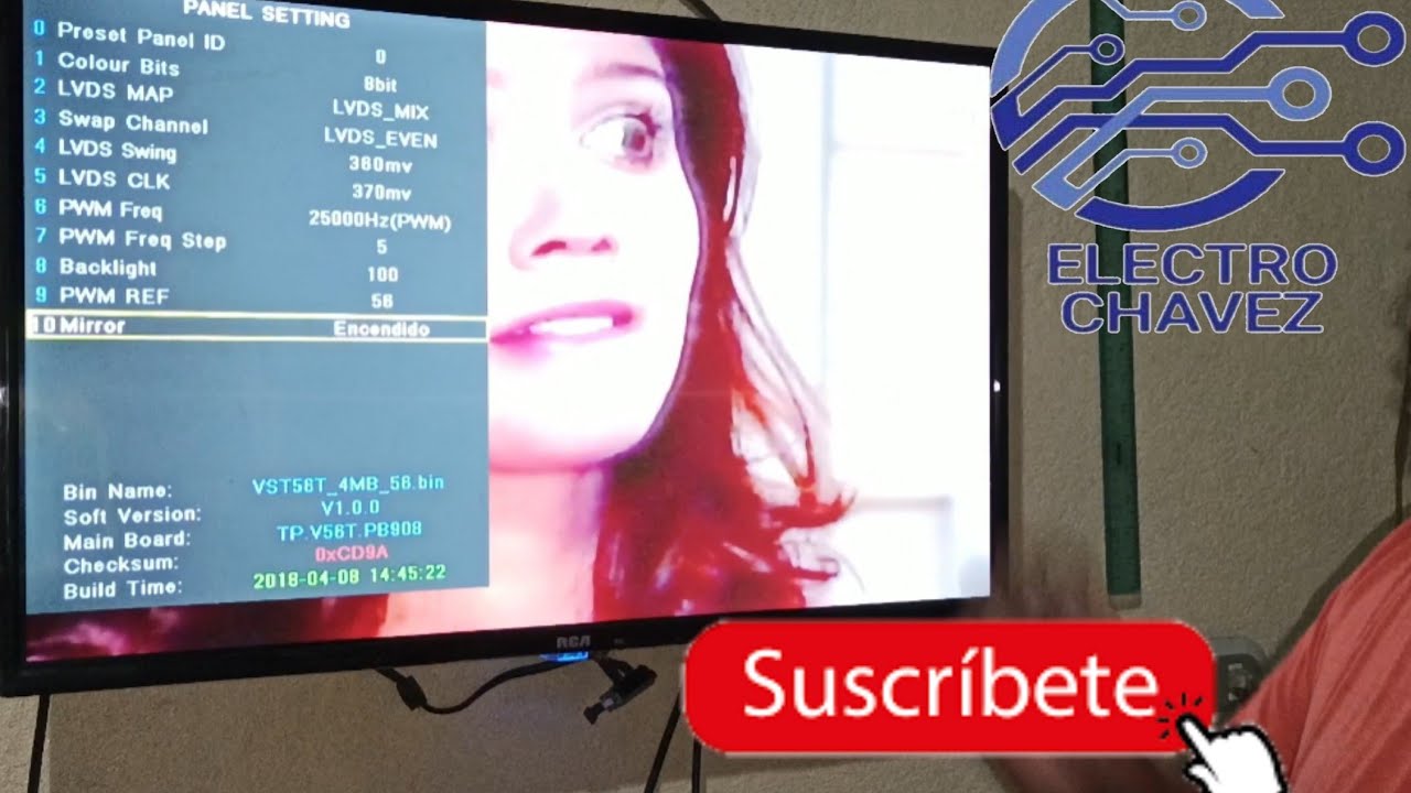 Como invertir la imagen de una pantalla desde los par&aacute;metros