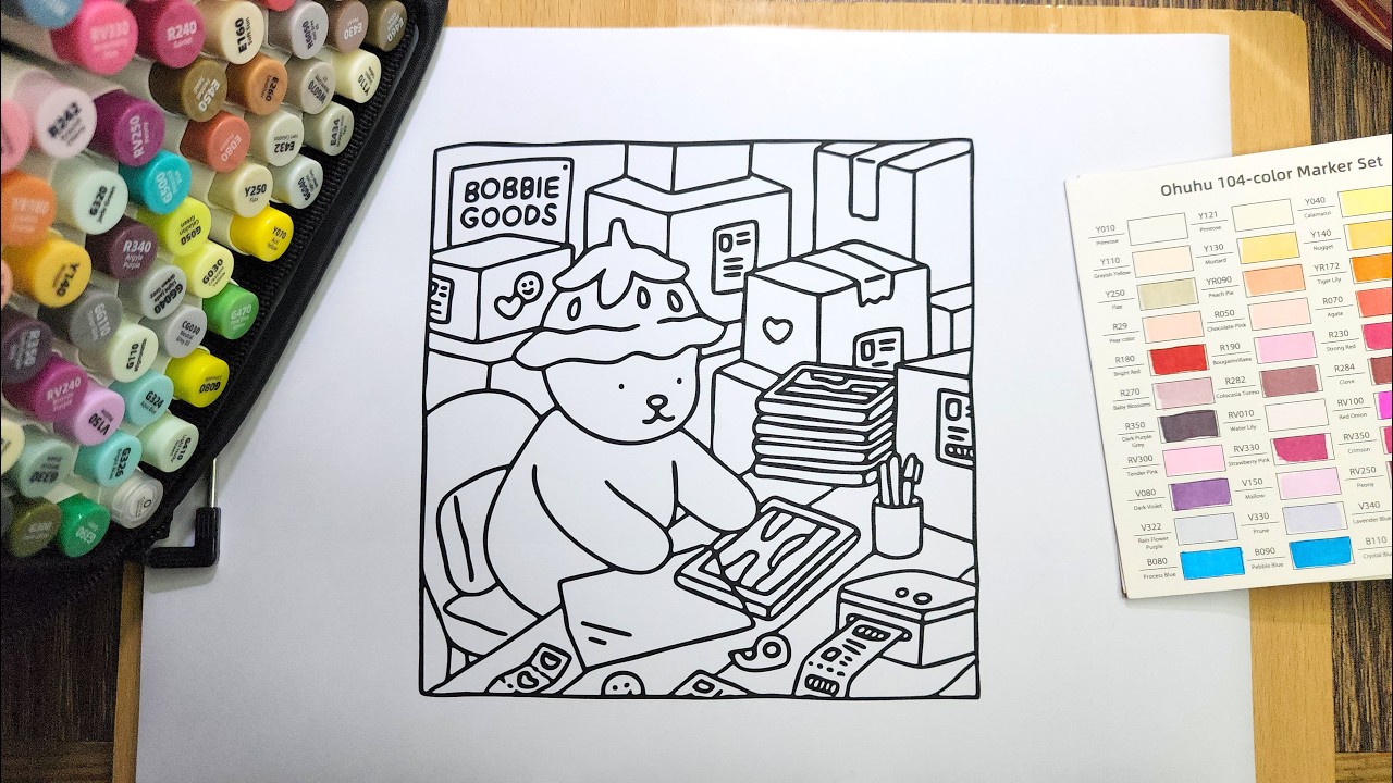 ASMR Coloring for Relaxation | Bobbie Goods Packing Order Coloring Book Page