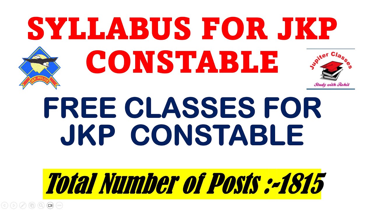 JKP CONSTABLE SYLLABUS AND FREE CLASSES 2026