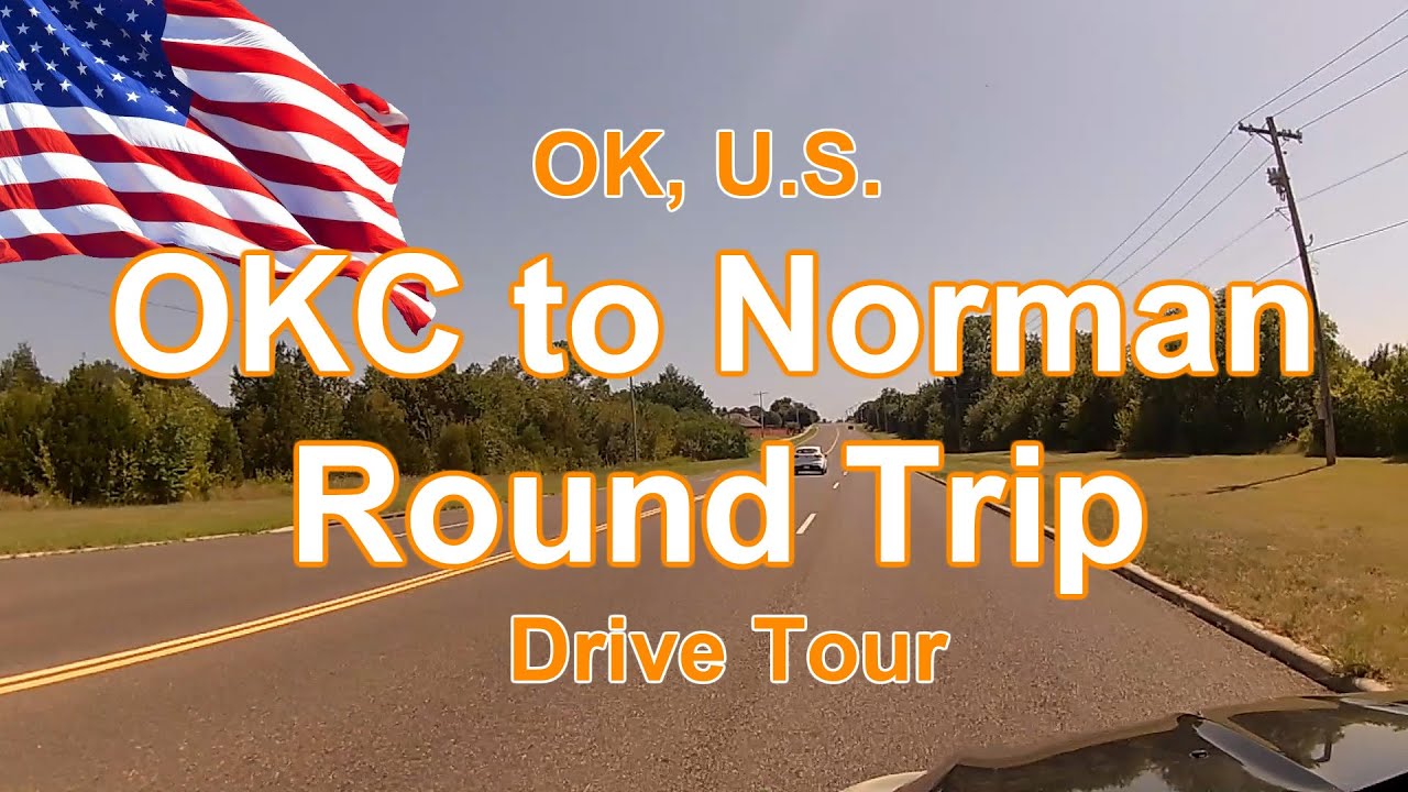 OKC to Norman Round Trip, Oklahoma, U.S./60 min Drive tour with relaxing Music