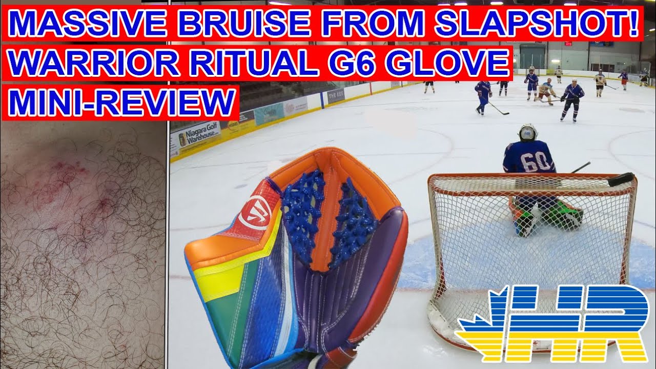 Most painful chest shot I've had & Warrior Ritual G6 Pro+ glove mini review! Bulldogs goalie GoPro