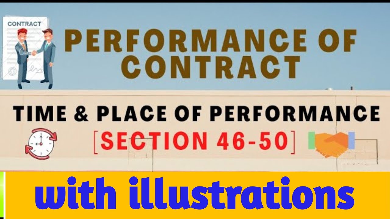 Sec 46 to 50 of Contract Act, 1872 I Time & Place for the Performance of Contract