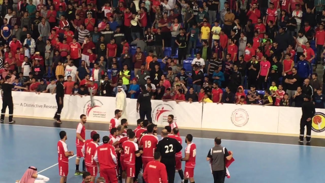 من المدرجات - فرحة جمهور ولاعبي منتخب البحرين لكرة اليد بعد التأهل لمونديال فرنسا 2017  ، 21-1-2016