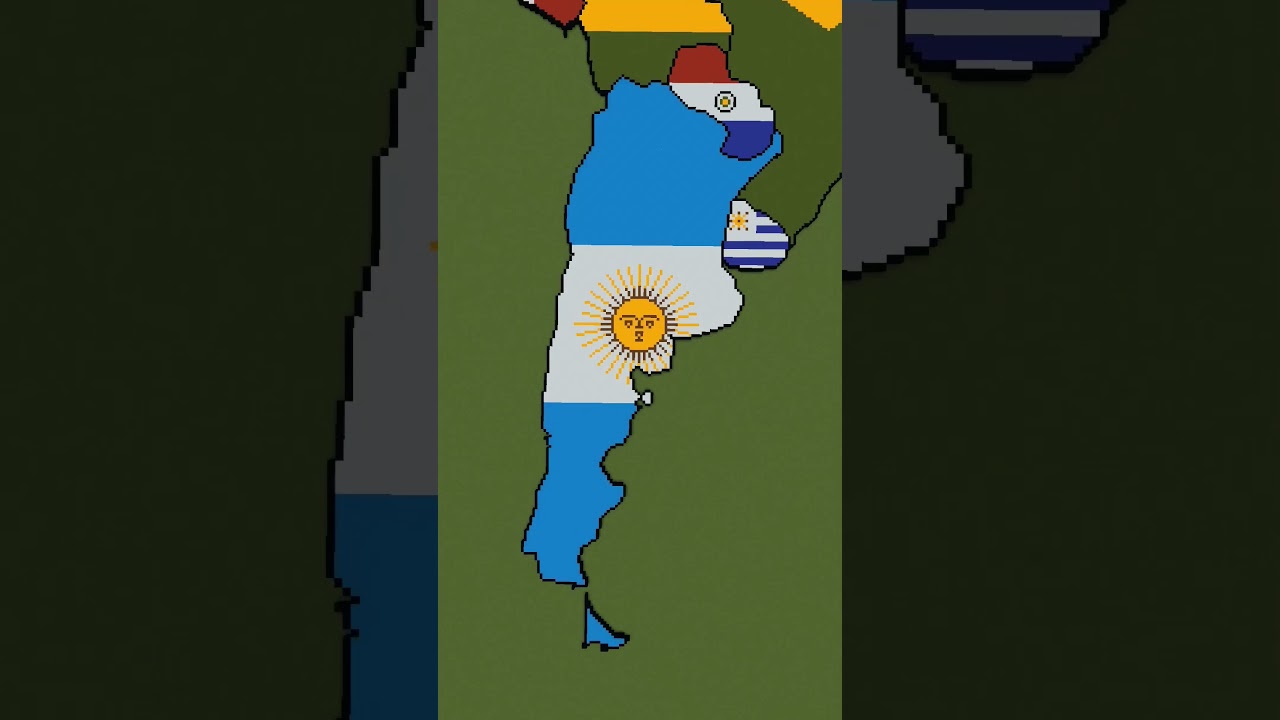 Small Scale North & South America #northamerica #southamerica #maps #flags #minecraft