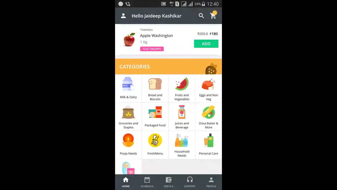 Add Products to cart in DailyNinja Mobile App