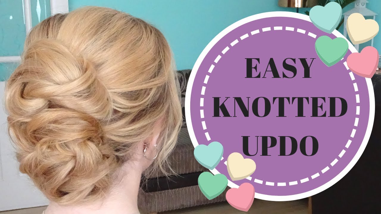 Easy knotted updo hairstyle - weddings prom brides
