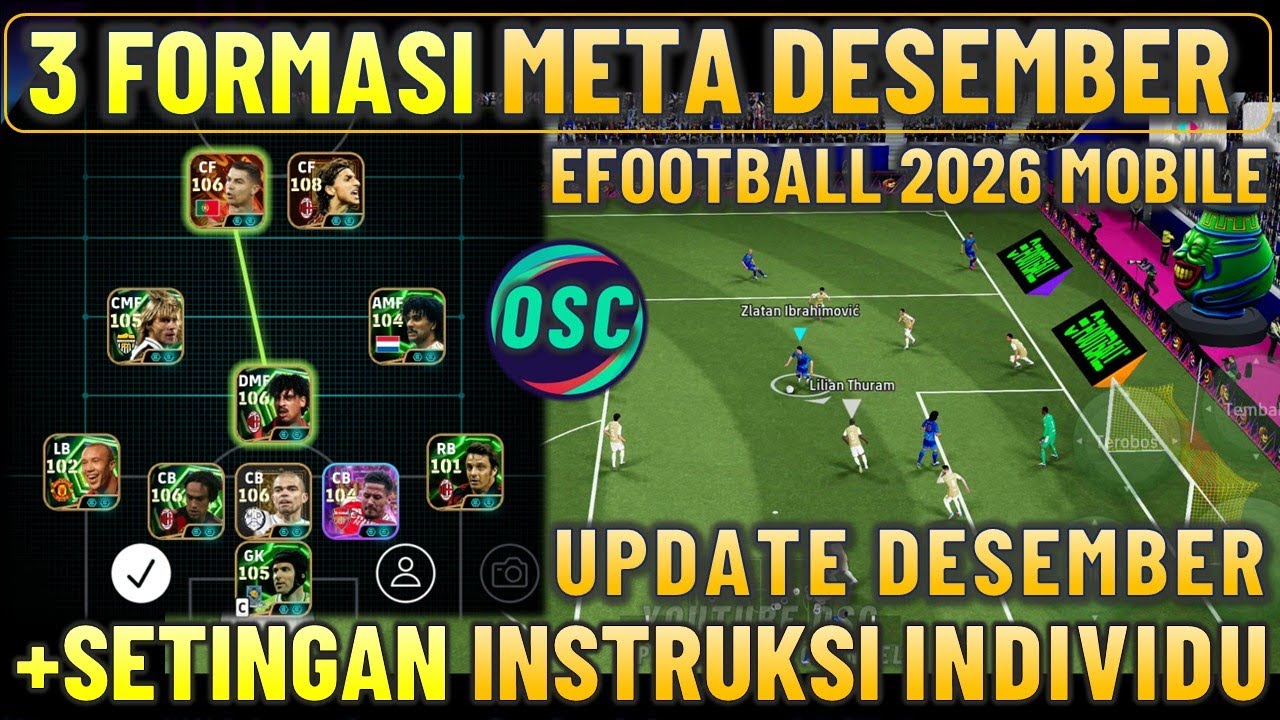 3 FORMASI META TERBARU !! UPDATE FORMASI META DESEMBER & INSTRUKSI INDIVIDUNYA EFOOTBALL 2026