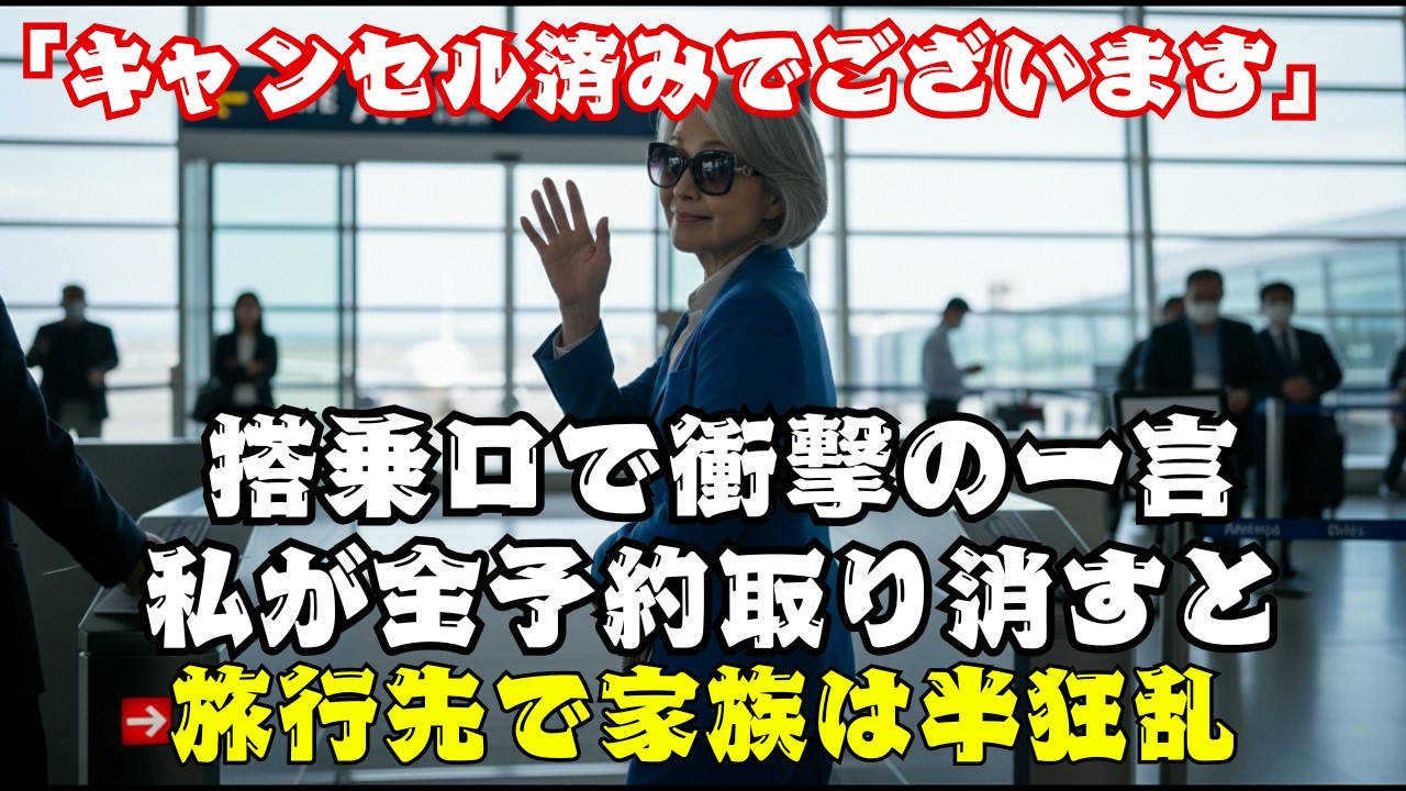 空港で私だけハブる息子夫婦と義両親。黙って帰宅した私が仕掛けた「旅行先での全キャンセル」に、身勝手な4人は顔面蒼白で泣き叫ぶ。【シニアライフ】【60代以上の方へ】.
